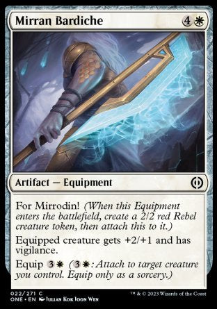 (022) Magic The Gathering Phyrexia: All Will Be One Single: Mirran Bardiche Holo Common