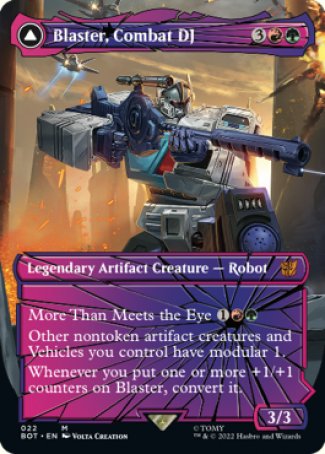 (022) Magic The Gathering Universes Beyond: Transformers Single: Blaster, Combat DJ // Blaster, Morale Booster (V.2) Mythic