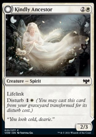 (022) Magic The Gathering Innistrad: Crimson Vow Single: Kindly Ancestor // Ancestor's Embrace Holo Common