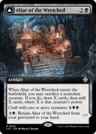 (022) Magic The Gathering Commander: The Lost Caverns of Ixalan: Extras Single: Altar of the Wretched // Wretched Bonemass Holo Rare