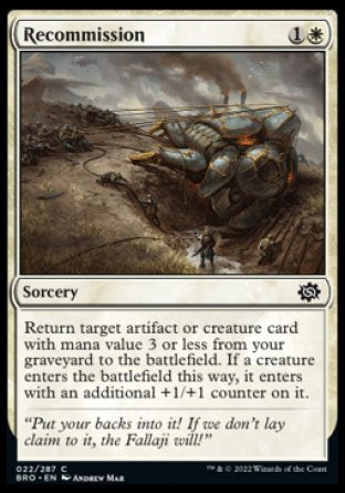(022) Magic The Gathering The Brothers' War Single: Recommission Holo Common