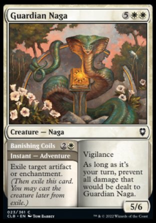 (023) Magic The Gathering Commander Legends: Battle for Baldur's Gate Single: Guardian Naga // Banishing Coils Holo Common