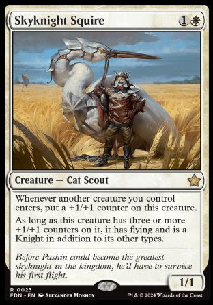 (023) Magic The Gathering Magic: The Gathering Foundations Single: Skyknight Squire Rare
