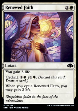 (023) Magic The Gathering Dominaria Remastered Single: Renewed Faith Common