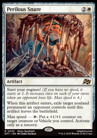 (023) Magic The Gathering Aetherdrift Single: Perilous Snare Holo Rare