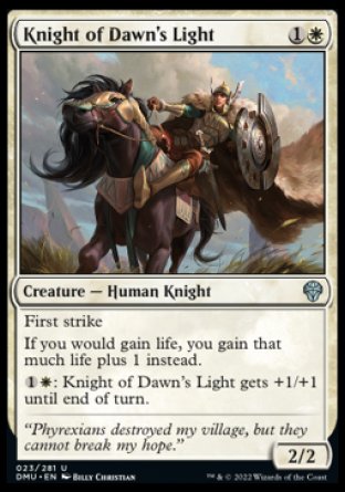 (023) Magic The Gathering Dominaria United Single: Knight of Dawn's Light Uncommon
