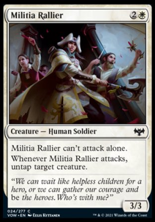 (024) Magic The Gathering Innistrad: Crimson Vow Single: Militia Rallier Holo Common