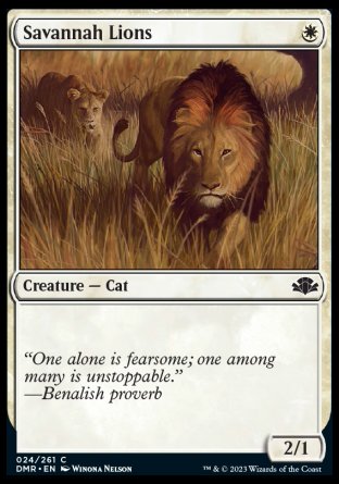 (024) Magic The Gathering Dominaria Remastered Single: Savannah Lions Common
