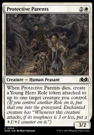 (024) Magic The Gathering Wilds of Eldraine Single: Protective Parents Holo Common