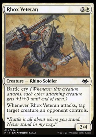 (024/254) Magic The Gathering Modern Horizons Single: Rhox Veteran Holo Common