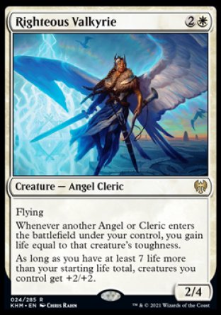(024) Magic The Gathering Kaldheim: Promos Single: Righteous Valkyrie (V.2) Holo Rare