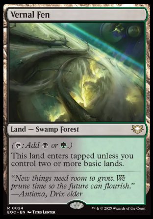 (024) Magic The Gathering Commander: Edge of Eternities Single: Vernal Fen Rare