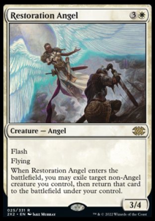 (025) Magic The Gathering Double Masters 2022 Single: Restoration Angel Holo Rare