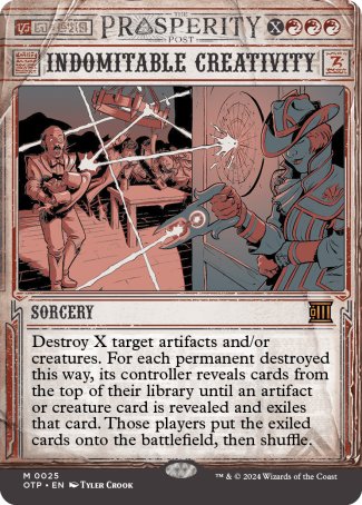 (025) Magic The Gathering Breaking News Single: Indomitable Creativity (V.1) Holo Mythic