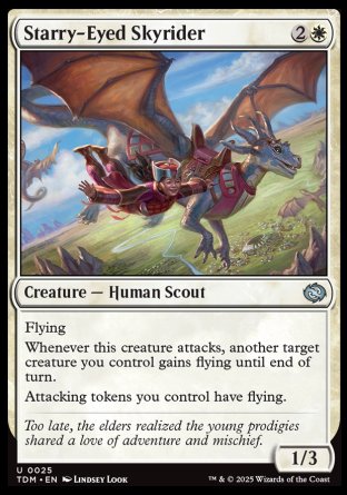 (025) Magic The Gathering Tarkir: Dragonstorm Single: Starry-Eyed Skyrider Holo Uncommon