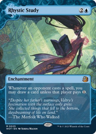 (025) Magic The Gathering Enchanting Tales Single: Rhystic Study (V.1) Holo Mythic
