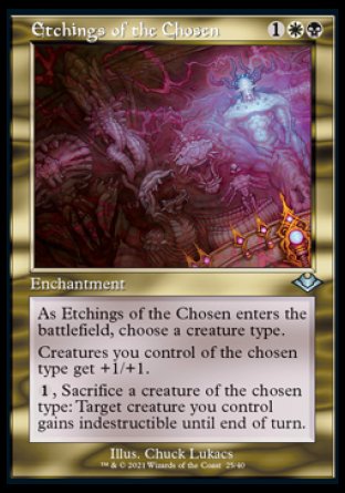 (025) Magic The Gathering Modern Horizons: Retro Frame Cards Single: Etchings of the Chosen (V.1) Holo Uncommon