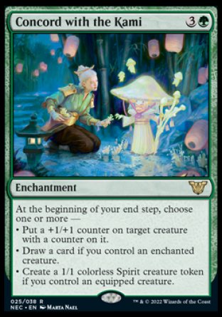 (025) Magic The Gathering Commander: Kamigawa: Neon Dynasty Single: Concord with the Kami (V.1) Rare