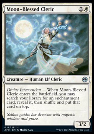(026) Magic The Gathering Adventures in the Forgotten Realms Single: Moon-Blessed Cleric Holo Uncommon
