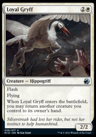 (026) Magic The Gathering Innistrad: Midnight Hunt Single: Loyal Gryff Holo Uncommon