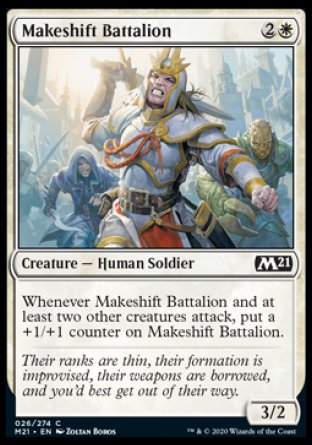 (026) Magic The Gathering Core 2021 Single: Makeshift Battalion Holo Common