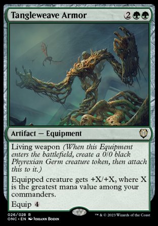 (026) Magic The Gathering Commander: Phyrexia: All Will Be One Single: Tangleweave Armor Holo Rare