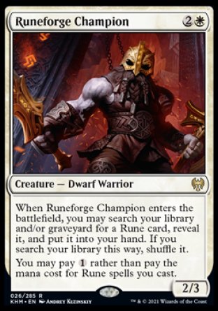 (026) Magic The Gathering Kaldheim: Promos Single: Runeforge Champion (V.1) Holo Rare