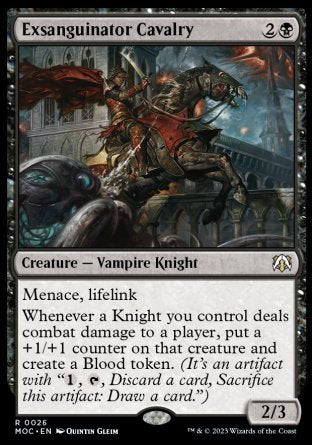 (026) Magic The Gathering Commander: March of the Machine Single: Exsanguinator Cavalry Rare