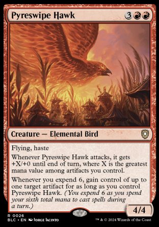 (026) Magic The Gathering Commander: Bloomburrow Single: Pyreswipe Hawk Rare