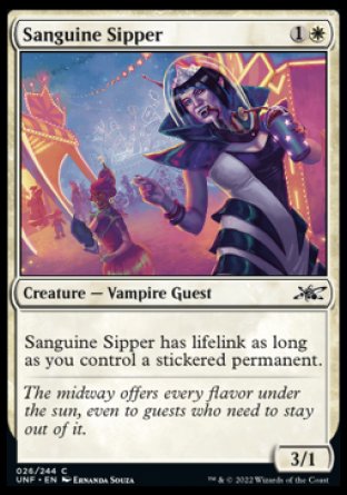 (026) Magic The Gathering Unfinity Single: Sanguine Sipper Holo Common