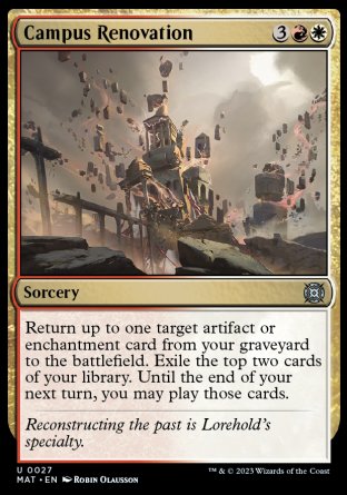 (027) Magic The Gathering March of the Machine: The Aftermath Single: Campus Renovation Uncommon