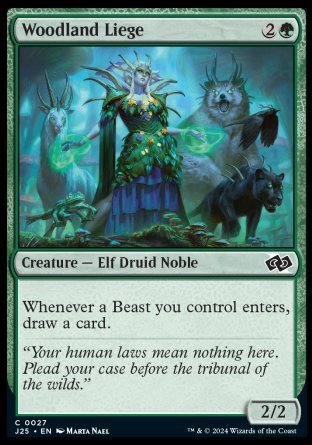 (027) Magic The Gathering Foundations Jumpstart Single: Woodland Liege Common