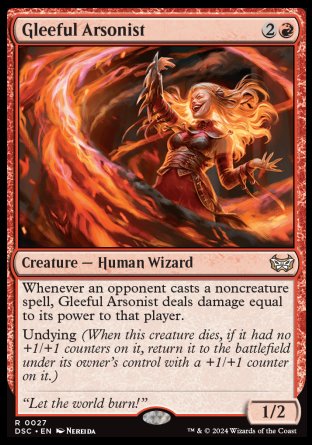 (027) Magic The Gathering Commander: Duskmourn: House of Horror Single: Gleeful Arsonist Rare