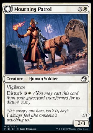 (028) Magic The Gathering Innistrad: Midnight Hunt Single: Mourning Patrol // Morning Apparition Common