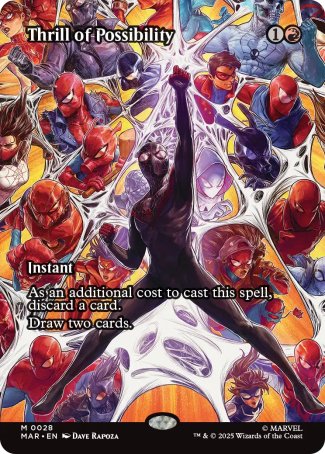 (028) Magic The Gathering Magic: The Gathering | Marvel's Spider-Man: Source Material Cards Single: Thrill of Possibility Holo Mythic