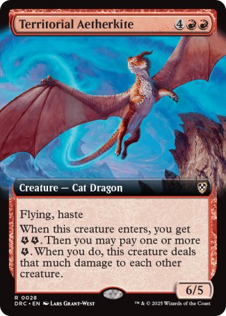 (028) Magic The Gathering Commander: Aetherdrift: Extras Single: Territorial Aetherkite Rare