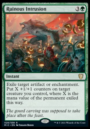 (028) Magic The Gathering Commander: Innistrad: Midnight Hunt Single: Ruinous Intrusion (V.1) Rare