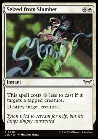 (028) Magic The Gathering Duskmourn: House of Horror Single: Seized from Slumber Holo Common