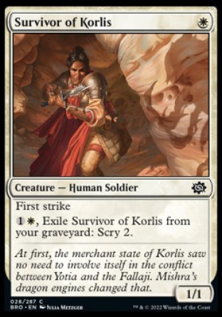 (028) Magic The Gathering The Brothers' War Single: Survivor of Korlis Holo Common