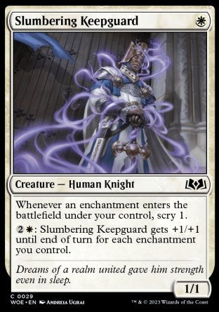 (029) Magic The Gathering Wilds of Eldraine Single: Slumbering Keepguard Holo Common