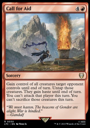 (030) Magic The Gathering Commander: The Lord of the Rings: Tales of Middle-earth Single: Call for Aid Rare