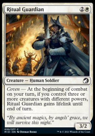 (030) Magic The Gathering Innistrad: Midnight Hunt Single: Ritual Guardian Holo Common