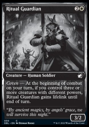 (030) Magic The Gathering Innistrad: Double Feature Single: Ritual Guardian Holo Common