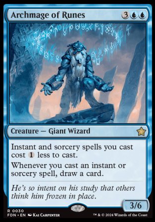 (030) Magic The Gathering Magic: The Gathering Foundations Single: Archmage of Runes Holo Rare