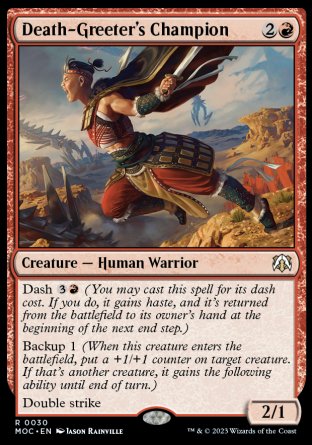 (030) Magic The Gathering Commander: March of the Machine Single: Death-Greeter's Champion Rare