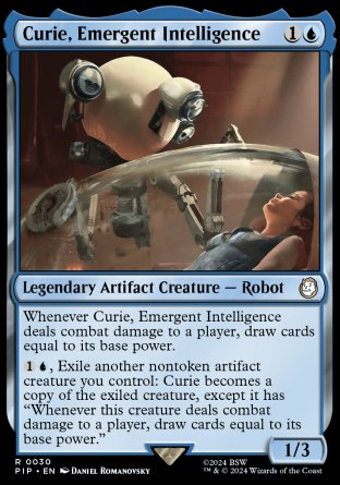 (030) Magic The Gathering Universes Beyond: Fallout Single: Curie, Emergent Intelligence Holo Rare