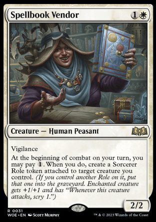 (031) Magic The Gathering Wilds of Eldraine Single: Spellbook Vendor Holo Rare