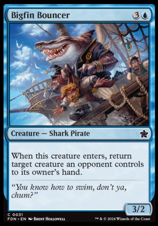 (031) Magic The Gathering Magic: The Gathering Foundations Single: Bigfin Bouncer Holo Common