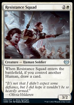 (032) Magic The Gathering Innistrad: Crimson Vow Single: Resistance Squad Holo Uncommon