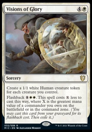 (032) Magic The Gathering Commander: Innistrad: Midnight Hunt Single: Visions of Glory (V.1) Holo Rare